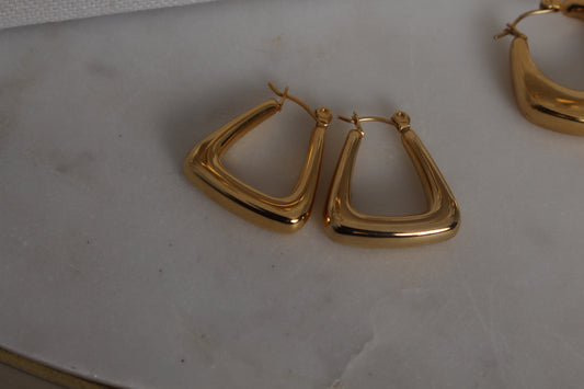 Gold Triangle Earrings